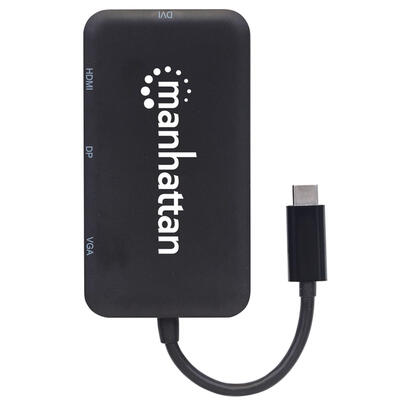 manhattan-convertidor-usb-c-4-en-1-para-audiovideo-usb-31-tipo-c-macho-a-hdmidpvgadvi-hembra-negro