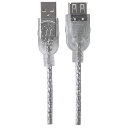 manhattan-cable-usb-a-a-m-h-alargo-450m-transparente-gris