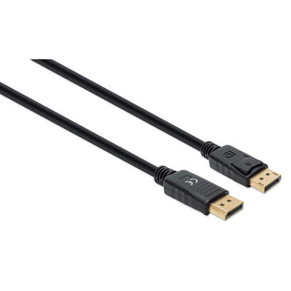 manhattan-cable-displayport-macho-a-macho-3-m-4k120hz-hdr-contactos-chapados-en-oro-forro-de-pvc-negro