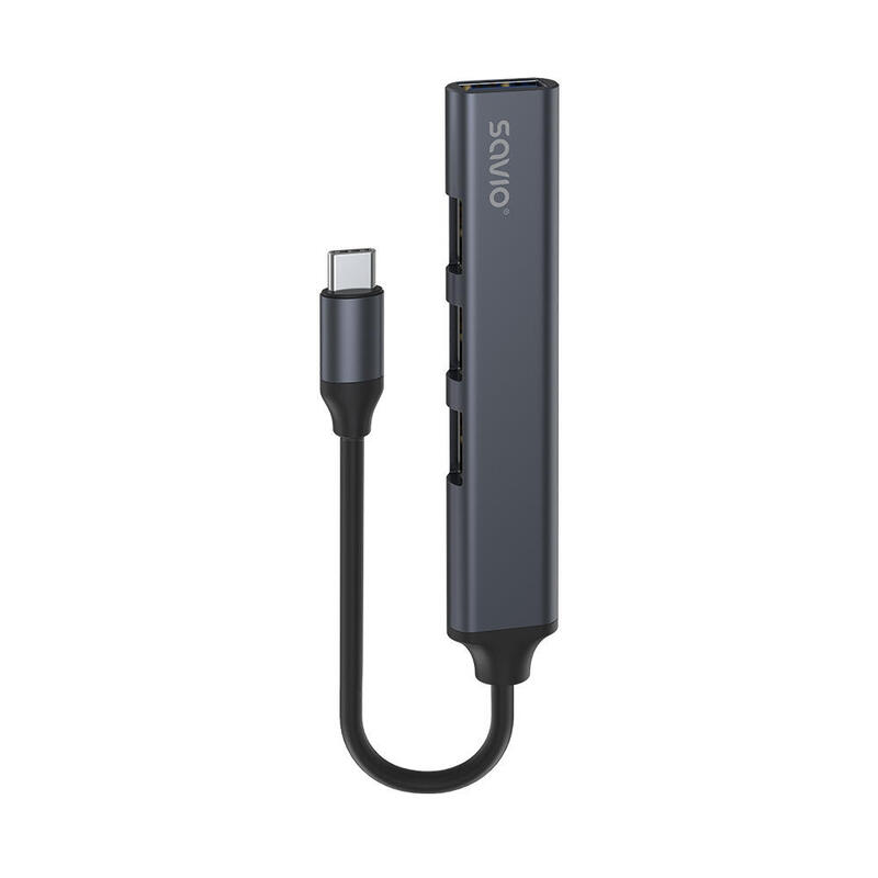 concentrador-usb-c-savio-ak-71-3-x-usb-a-20-1-x-usb-a-30-4-en-1-5-gbps