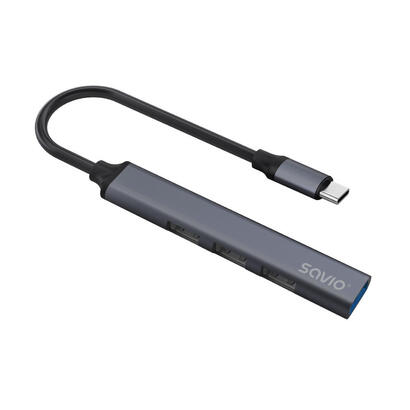 concentrador-usb-c-savio-ak-71-3-x-usb-a-20-1-x-usb-a-30-4-en-1-5-gbps