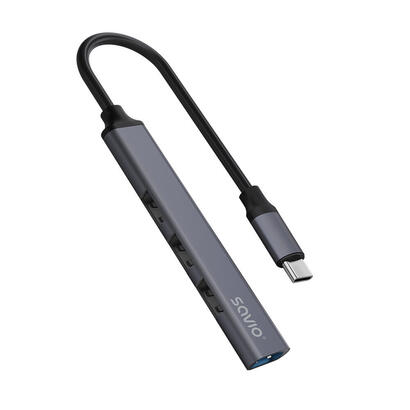 concentrador-usb-c-savio-ak-71-3-x-usb-a-20-1-x-usb-a-30-4-en-1-5-gbps