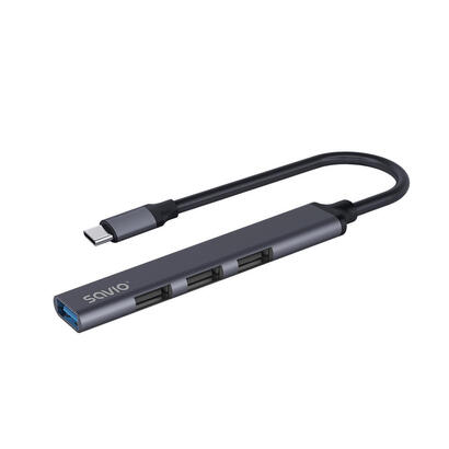 concentrador-usb-c-savio-ak-71-3-x-usb-a-20-1-x-usb-a-30-4-en-1-5-gbps