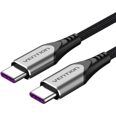 cable-usb-20-tipo-c-5a-100w-vention-taehh-usb-tipo-c-macho-usb-tipo-c-macho-hasta-100w-480mbps-2m-gris