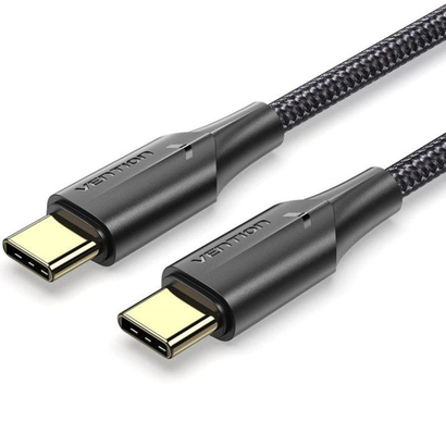 cable-usb-20-tipo-c-3a-vention-taubd-usb-tipo-c-macho-usb-tipo-c-macho-hasta-60w-480mbps-50cm-negro