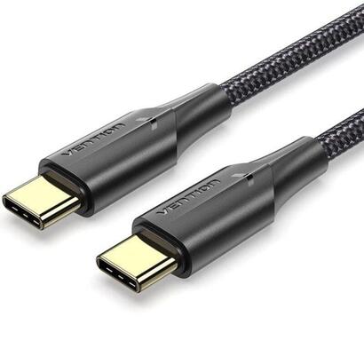 cable-usb-20-tipo-c-3a-vention-taubg-usb-tipo-c-macho-usb-tipo-c-macho-hasta-60w-480mbps-15m-negro