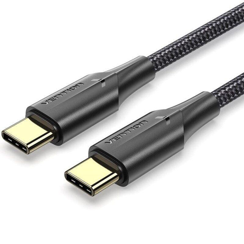 cable-usb-20-tipo-c-3a-vention-taubg-usb-tipo-c-macho-usb-tipo-c-macho-hasta-60w-480mbps-15m-negro