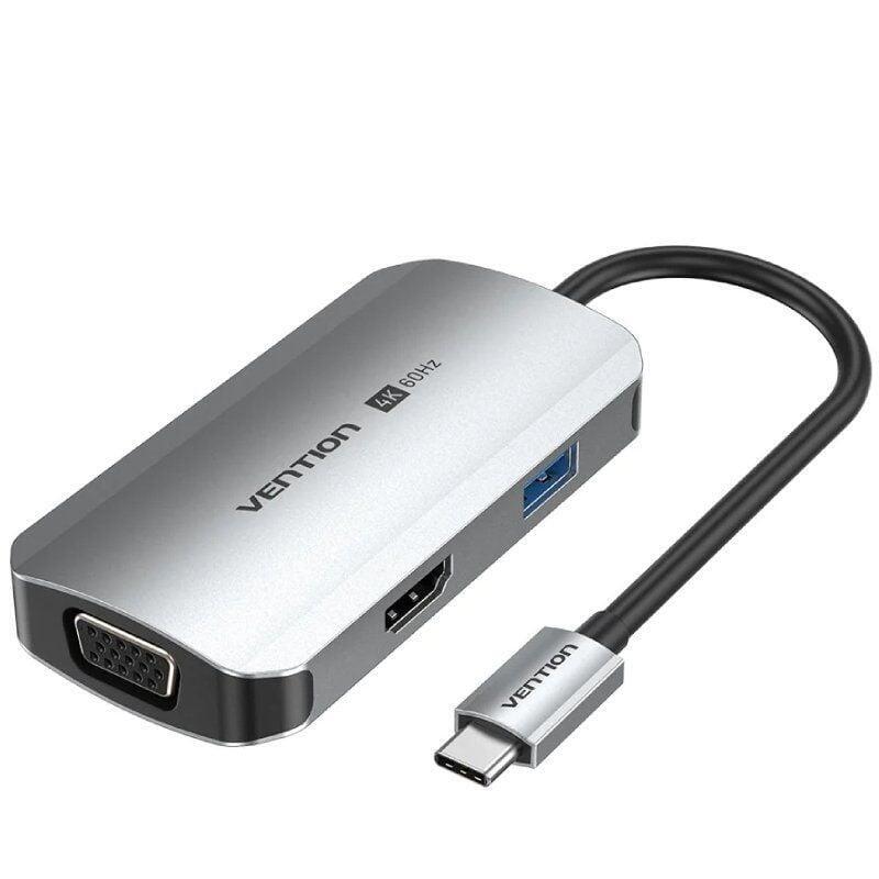 docking-usb-tipo-c-vention-tqahb-1xhdmi-1xusb-1xvga-1xusb-tipo-c-pd-gris