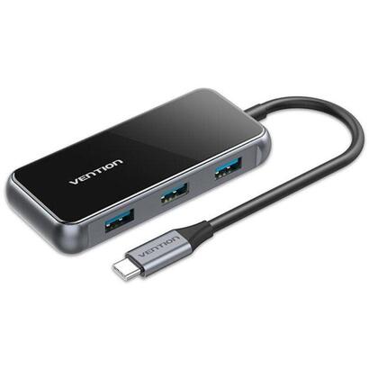 hub-usb-tipo-c-vention-tfdhb-4xusb-1xusb-tipo-c-pd-gris