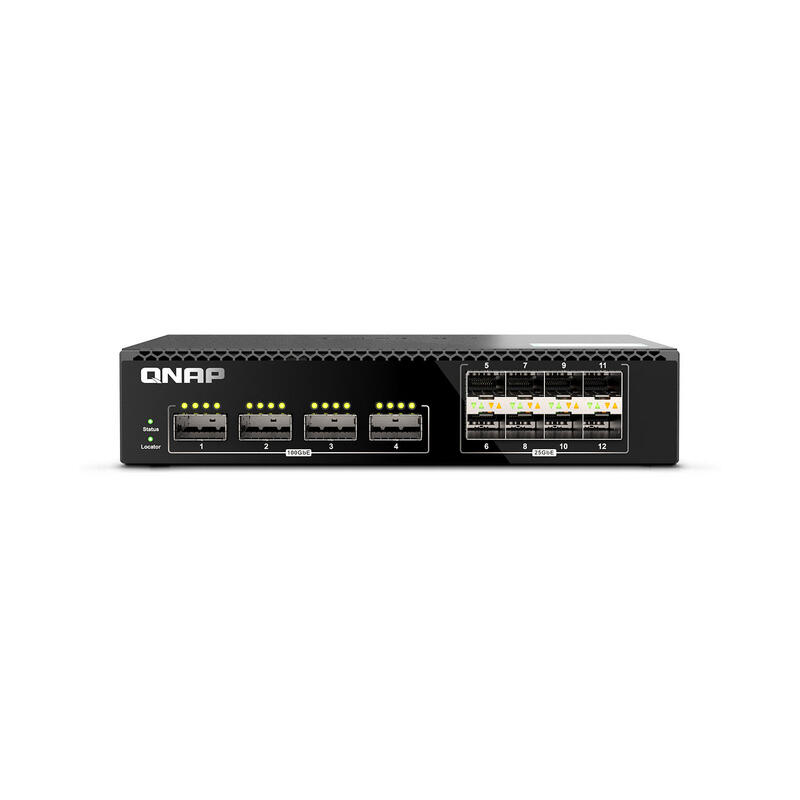 qnap-qsw-2104-2t-a-conmutador-gestionado-4-x-100-gigabit-qsfp28-8-x-25-gigabit-sfp28-montaje-en-rack