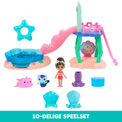 spin-master-dreamworks-gabby-s-dollhouse-cat-adventures-purrific-pool-party-playset-telon-de-fondo-con-figuras-de-gabby-y-merkit