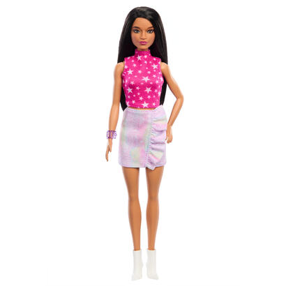 muneca-mattel-barbie-fashionistas-rosa-y-metalizada-hrh13