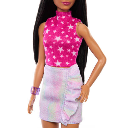 muneca-mattel-barbie-fashionistas-rosa-y-metalizada-hrh13