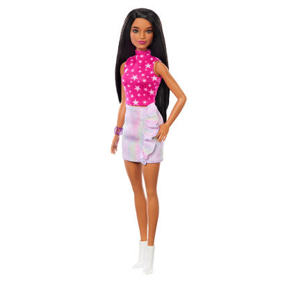 muneca-mattel-barbie-fashionistas-rosa-y-metalizada-hrh13