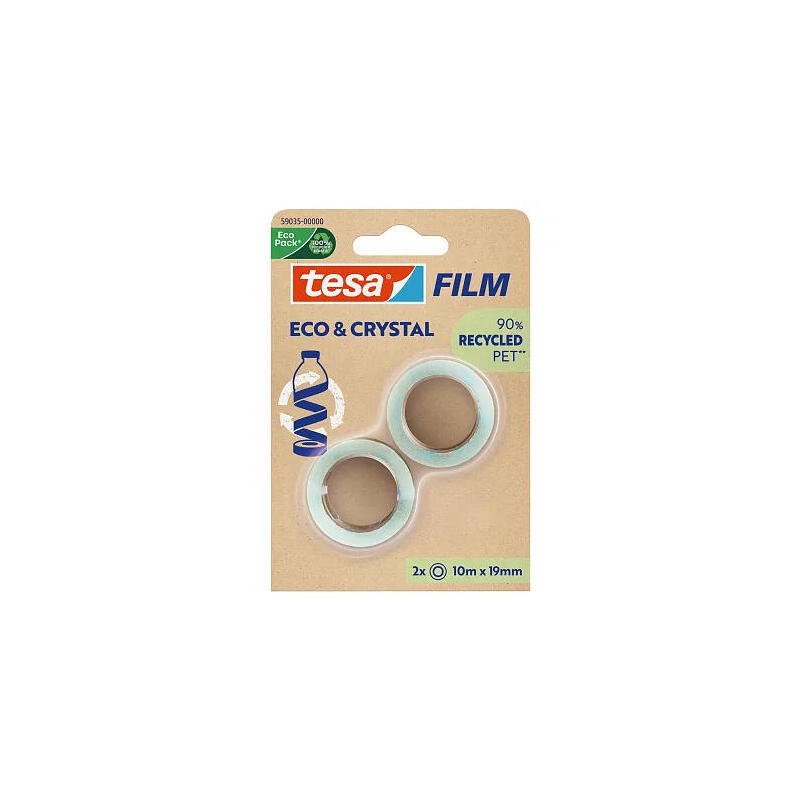 tesa-film-eco-crystal-10m-x-19mm-blister-pack-of-2