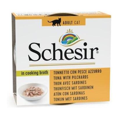 schesir-in-cooking-broth-tuna-with-sardines-comida-humeda-para-gatos-70-g