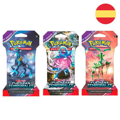 pack-de-24-unidades-sobre-juego-cartas-coleccionables-fuerzas-temporales-escarlata-y-purpura-pokemon-espanol-surtido