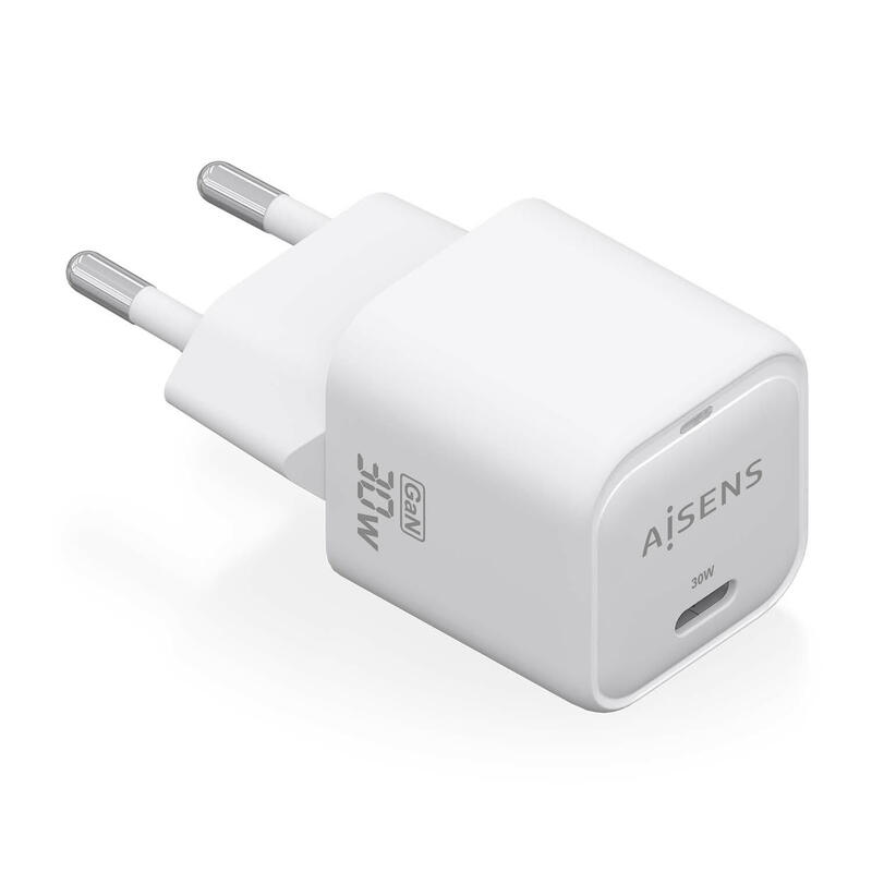 aisens-cargador-gan-30w-1xusb-c-pd30-qc40-blanco