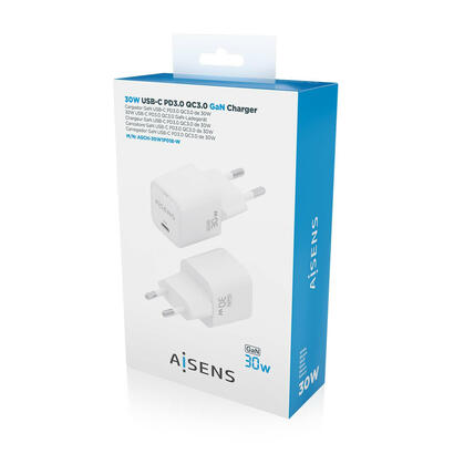 aisens-cargador-gan-30w-1xusb-c-pd30-qc40-blanco