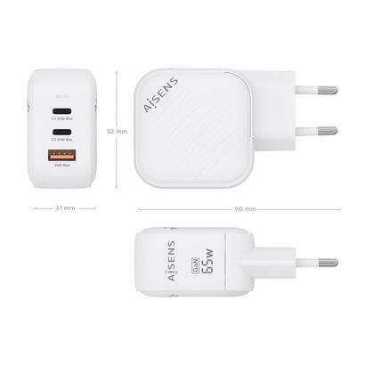 aisens-cargador-gan-65w-2xusb-c-pd30-qc40-1xusb-a-qc30-blanco