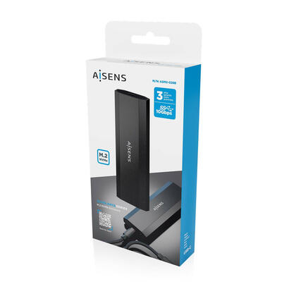 aisens-caja-externa-para-disco-ssd-m2-ngff-usb-32-sin-tornillos-negra-asm2-028b