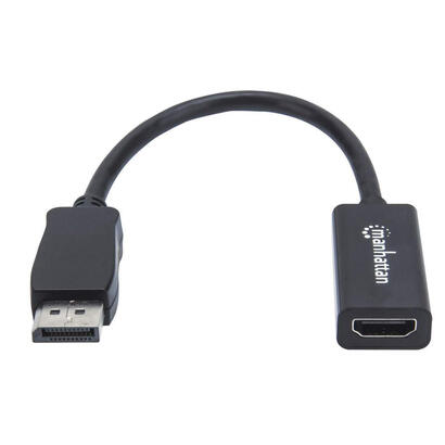 manhattan-adaptador-displayport-a-hdmi-displayport-macho-a-hdmi-hembra-pasivo-negro-longitud-del-cable-154cm-3912inch