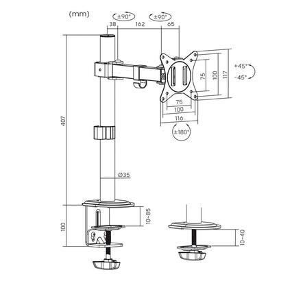 maclean-mc-572n-soporte-de-sobremesa-para-monitor-lcd-brazo-unico-vesa-75x75-y-100x100-17-32-9kg