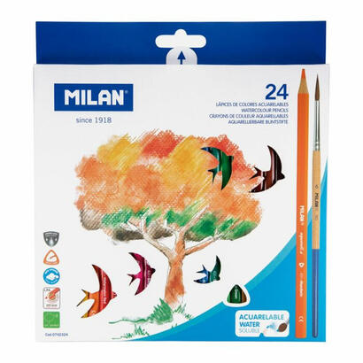 milan-pack-de-24-lapices-triangulares-acuarelables-pincel-mina-29mm-trazo-uniforme-resistente-a-la-rotura-colores-surtidos