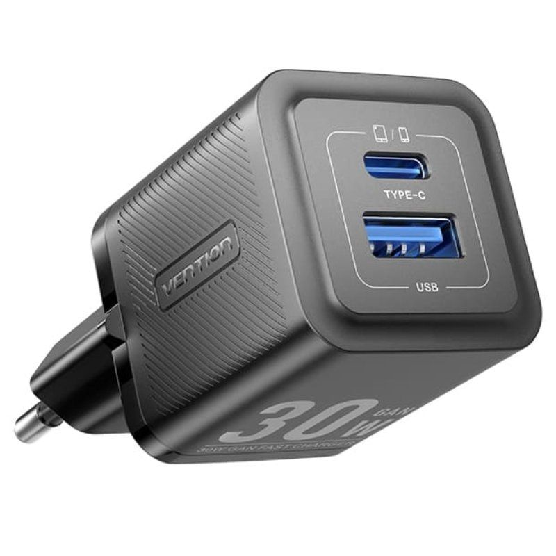 cargador-gan-de-pared-vention-feqb0-eu-1xusb-tipo-c-1xusb-30w