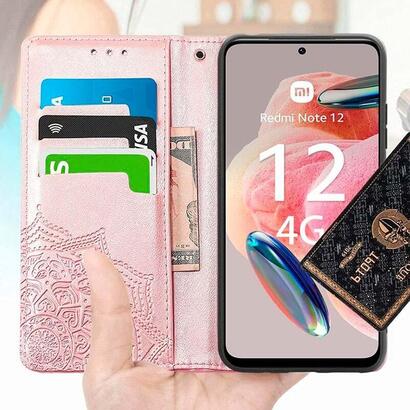 funda-libro-mandala-xiaomi-redmi-note-12-4g-rosa