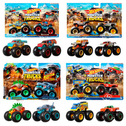pack-de-8-unidades-blister-2-coches-demolicion-monster-trucks-hot-wheels-surtido