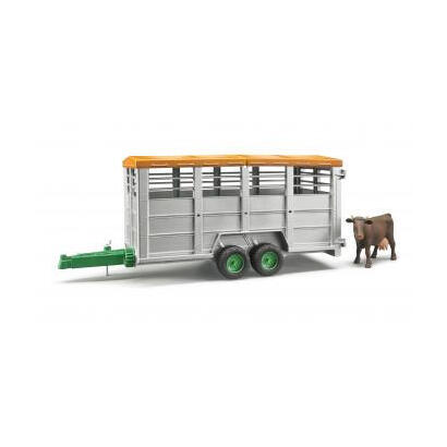 bruder-livestock-trailer-with-1-cow-parte-y-accesorio-de-modelo-a-escala-trailer-automovil-de-construccion-gris-116-3-anos-verde