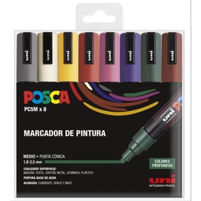 estuche-8-uds-pc-5m-oscuros-posca-uniball-182634809