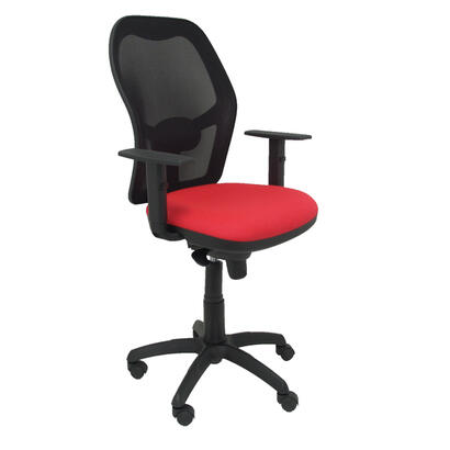 silla-jorquera-malla-negra-asiento-bali-rojo