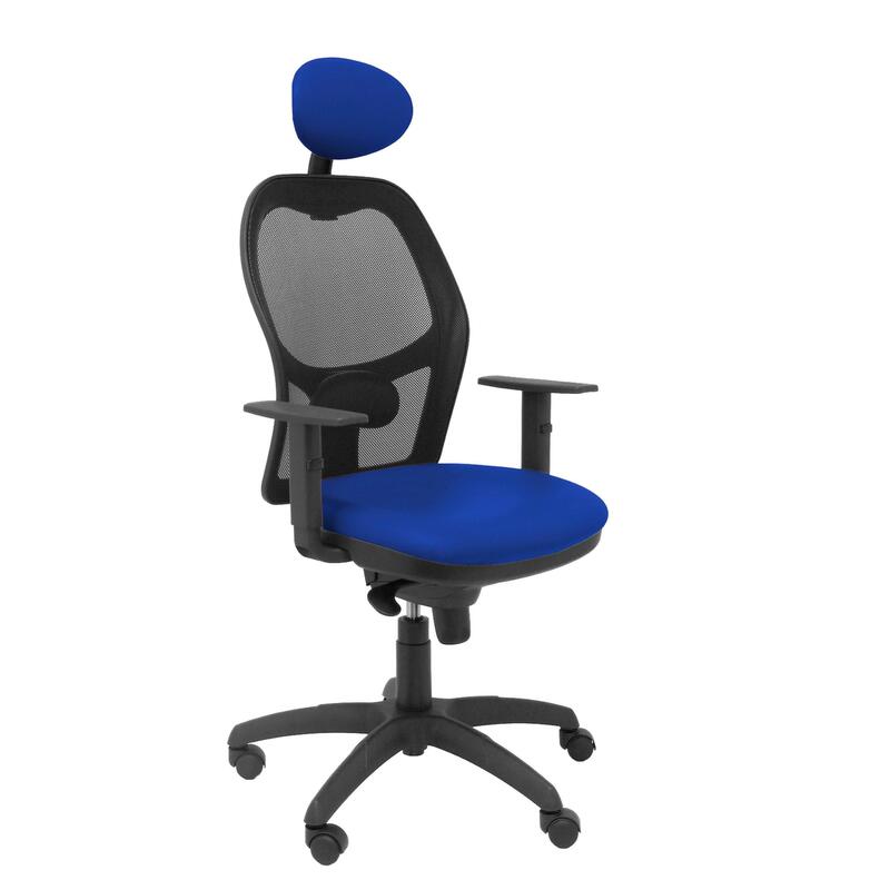 silla-jorquera-malla-negra-asiento-similpiel-azul