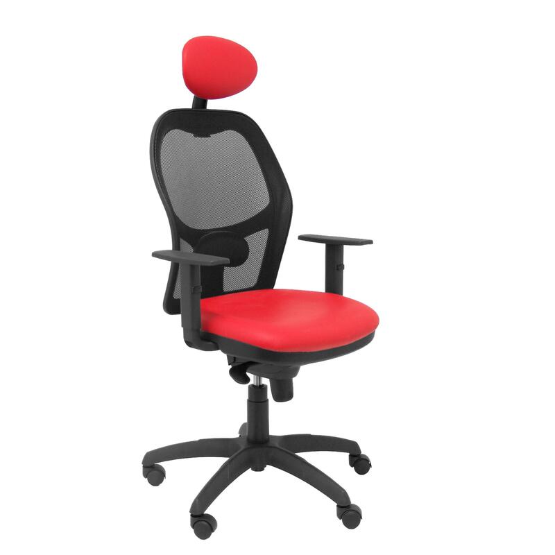 silla-jorquera-malla-negra-asiento-similpiel-rojo
