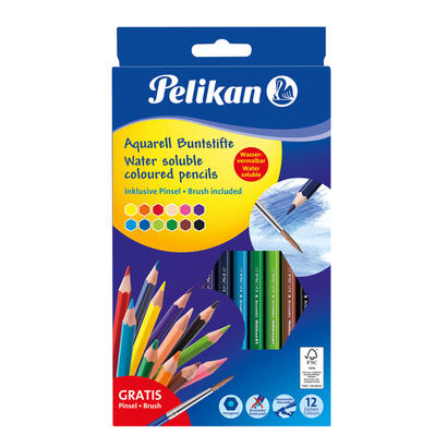 pelikan-caja-de-12-lapices-hexagonales-con-pincel-mina-antirotura-acuarelables-incluye-pincel-fsc