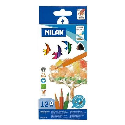 milan-pack-de-12-lapices-triangulares-de-colores-acuarelables-pincel-mina-29mm-trazo-uniforme-resistente-a-la