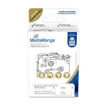 mediarange-mrbtz251-etiqueta-de-impresora-negro-blanco
