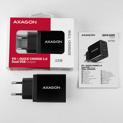 cargador-de-red-axagon-acu-pq22-pd-y-quick-2x-puertos-qc30-afc-fcp-pd-tipo-c-22w