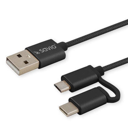 savio-cl-128-cable-usb-1-m-usb-20-usb-a-usb-cmicro-usb-a-negro