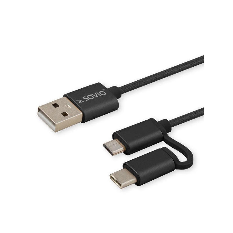 savio-cl-128-cable-usb-1-m-usb-20-usb-a-usb-cmicro-usb-a-negro