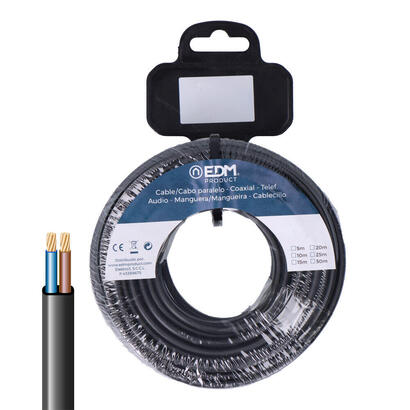 carrete-manguera-plana-negra-2x1mm-25m-audio