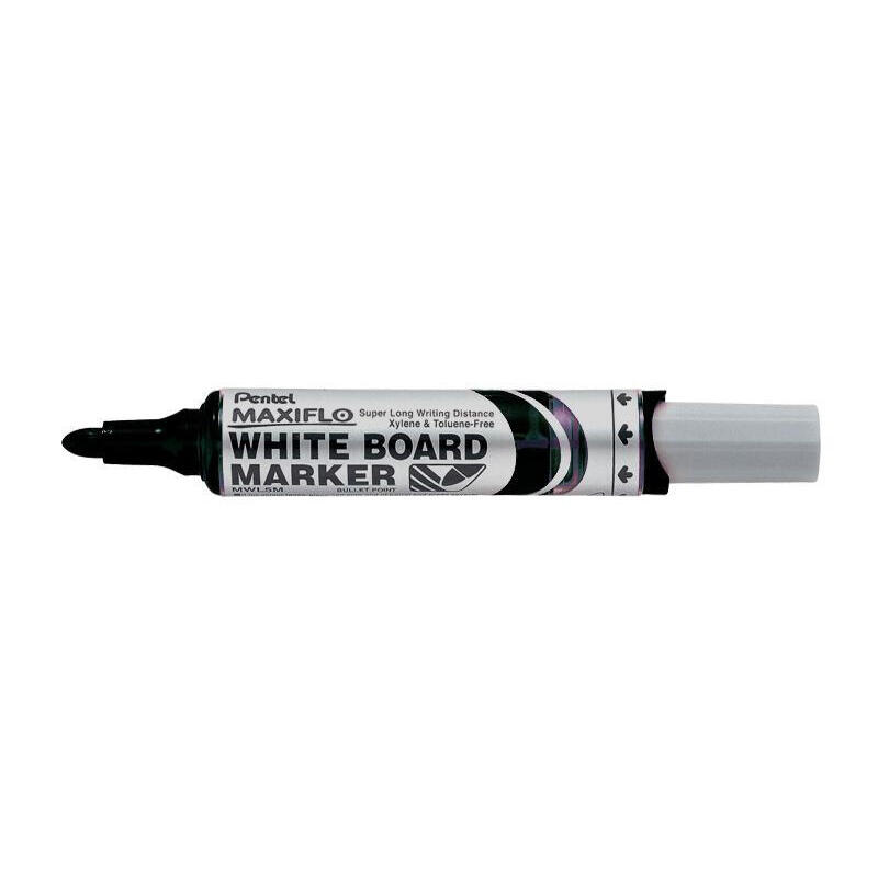 pentel-maxiflo-mwl-5m-marcador-pizarra-blanca-negro-punta-gruesa-12u-