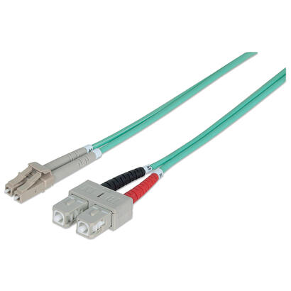 intellinet-750165-cable-de-fibra-optica-3-m-om3-lc-sc-aqua