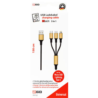 2go-3in1-usb-cable-de-carga-micro-usbappletypec-nylon-15m-gold