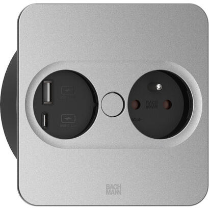 bachmann-946015-toma-de-corriente-type-e-usb-a-usb-c-acero-inoxidable