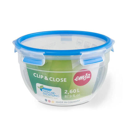 emsa-clip-close-recipiente-para-conservar-alimentos-26-litros-transparenteazul-redondo-o-218cm-n1011400