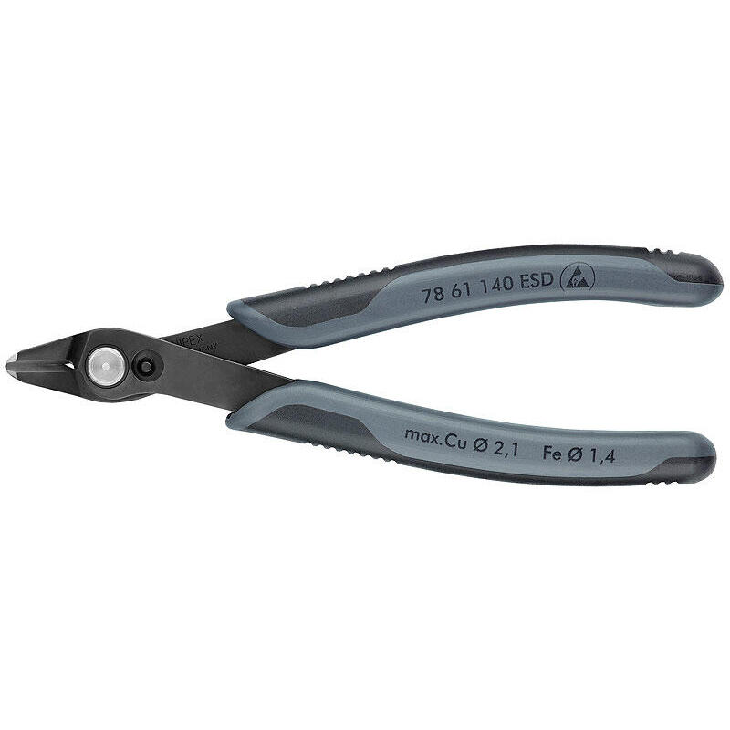 knipex-electronic-super-knips-xl-esd-78-61-140-esd-alicates-para-electronica-gris-con-resorte-de-apertura