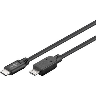 goobay-67992-cable-usb-usb-20-06-m-micro-usb-b-usb-c-negro